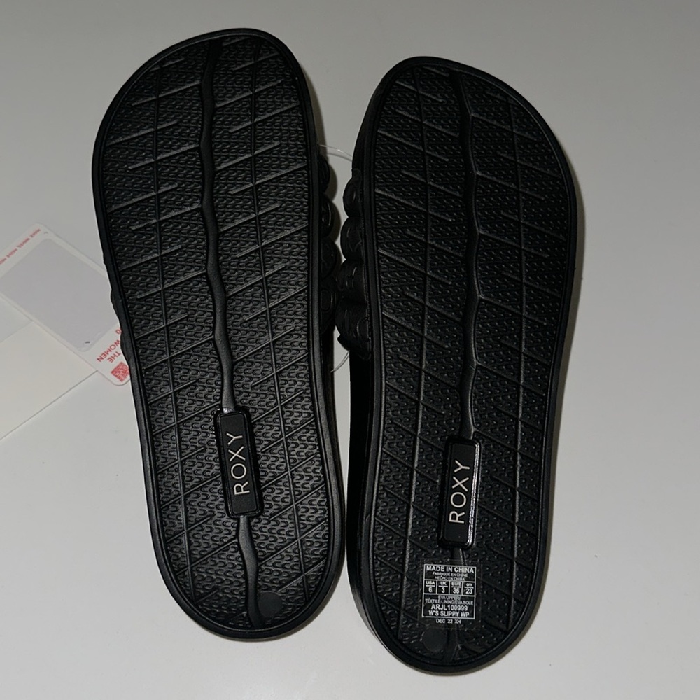ROXY Black Logo Casual Everyday Slippy Slides Sandals 6 - Picture 5 of 5